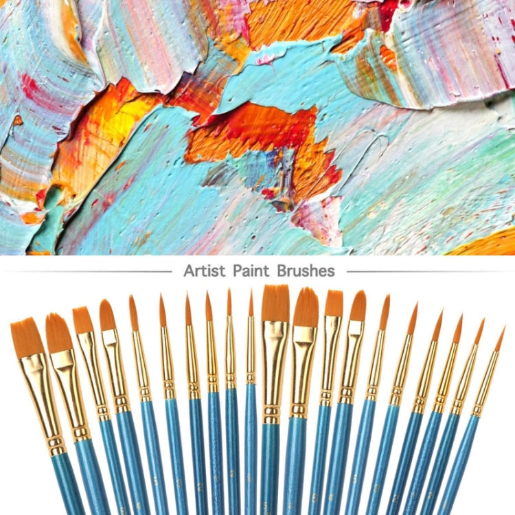 2 Packs Nylon Pearlescent Round Head Watercolor Acrylic Hook Line Brush(Blue)
