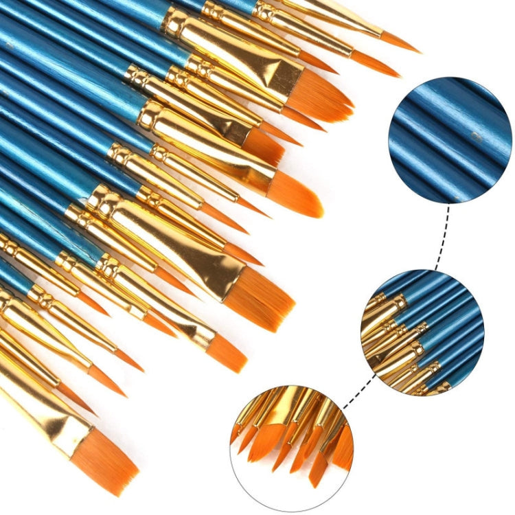 2 Packs Nylon Pearlescent Round Head Watercolor Acrylic Hook Line Brush(Blue)