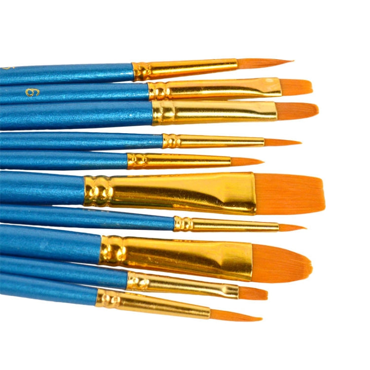 2 Packs Nylon Pearlescent Round Head Watercolor Acrylic Hook Line Brush(Blue)
