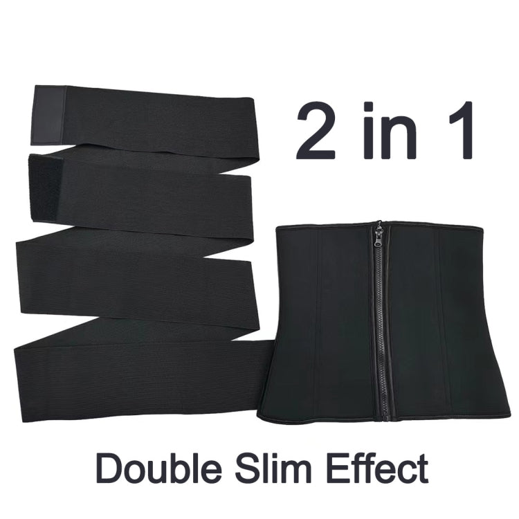 158 Sports Fitness Burst Sweat Belt Abdomen Wrap And Waist Belt, Size: M(Black)