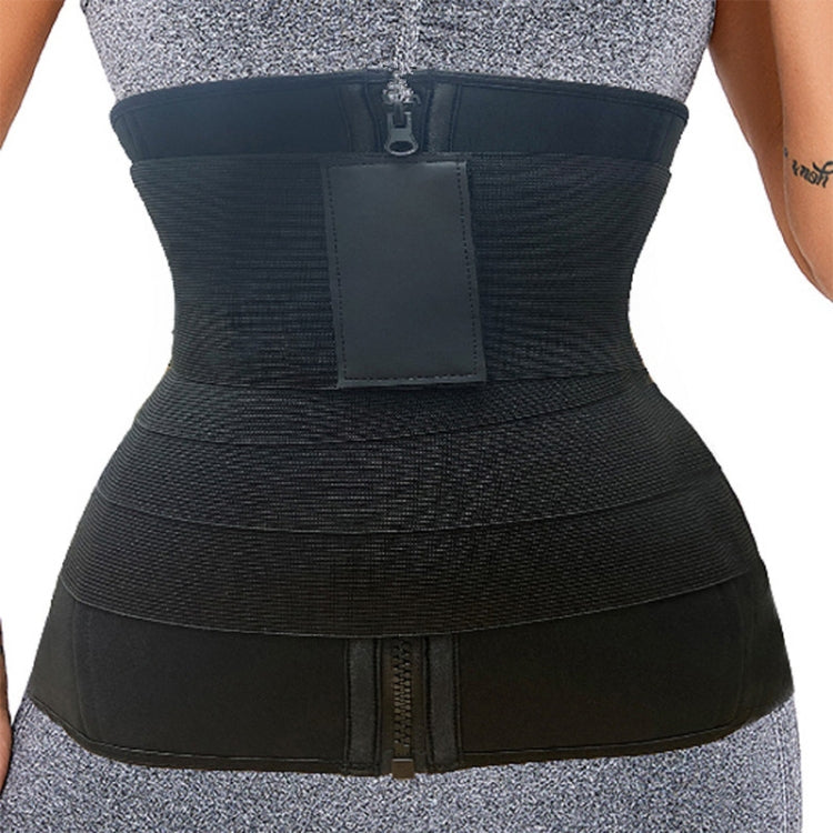 158 Sports Fitness Burst Sweat Belt Abdomen Wrap And Waist Belt, Size: M(Black)