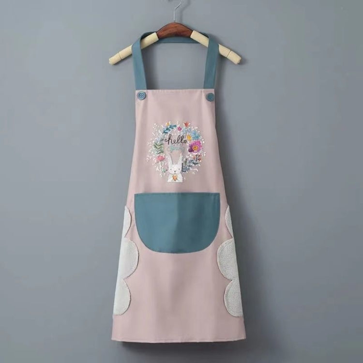 2 PCS 1607 Hand Wipe Apron Female Kitchen Waterproof And Oil-Proof Apron