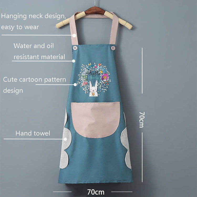 2 PCS 1607 Hand Wipe Apron Female Kitchen Waterproof And Oil-Proof Apron