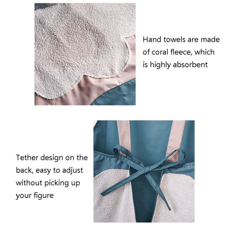 2 PCS 1607 Hand Wipe Apron Female Kitchen Waterproof And Oil-Proof Apron
