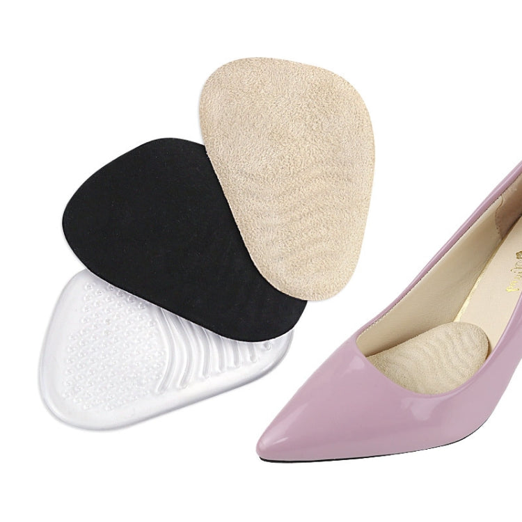 5 Pairs Anti-Slip Sole Pads For High Heels Gel Crystal Comfortable Half Pads, Colour: Flannel Apricot