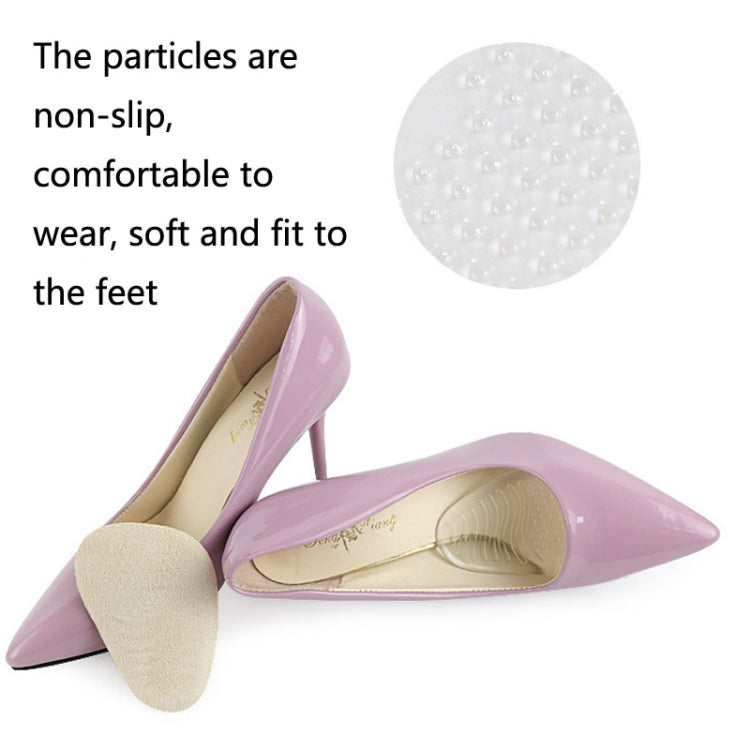 5 Pairs Anti-Slip Sole Pads For High Heels Gel Crystal Comfortable Half Pads, Colour: Flannel Apricot