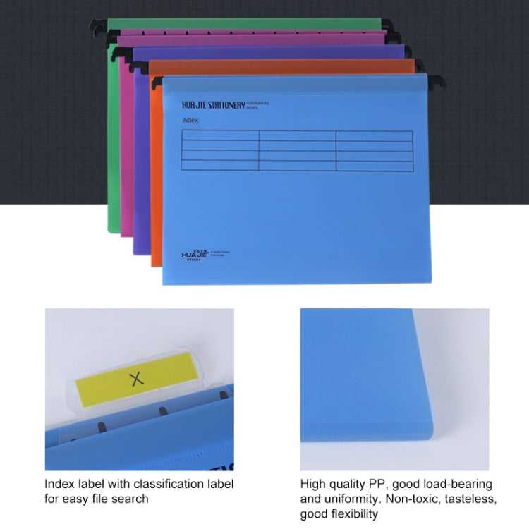 12 PCS Office A4 Size Reinforced Hanging Clip Plastic Folder