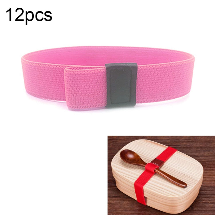 12pcs Lunch Box Straps High Elastic Double-Layer Fixed Paste Belt