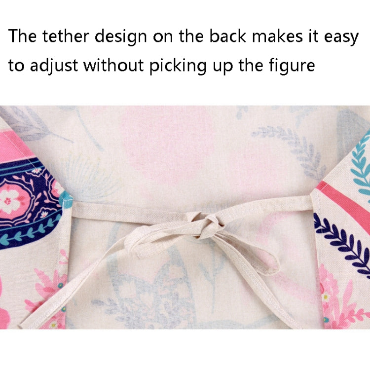 2 PCS Green Leaf Kitchen Apron Linen Cooking Gown Work Clothes, Specification: 65x75 cm