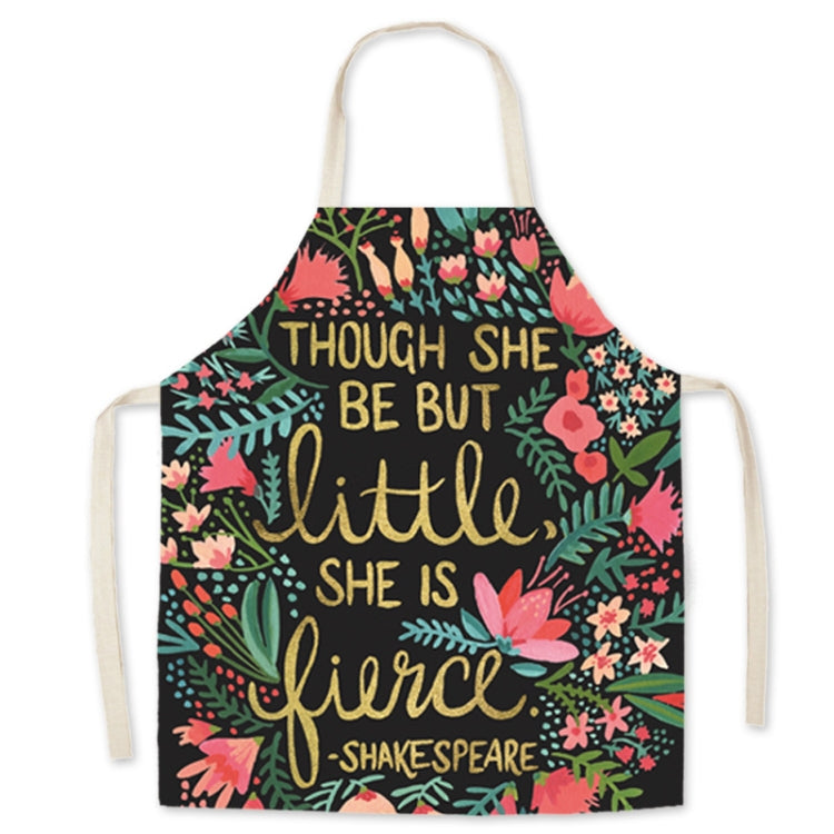 2 PCS Green Leaf Kitchen Apron Linen Cooking Gown Work Clothes, Specification: 45x56 cm