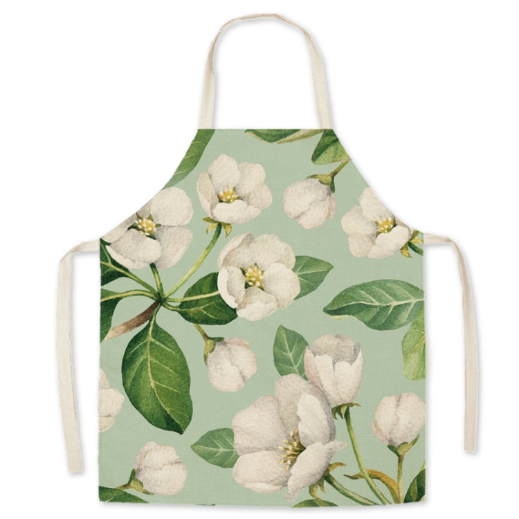 2 PCS Green Leaf Kitchen Apron Linen Cooking Gown Work Clothes, Specification: 45x56 cm