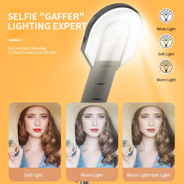 P40S-M Rotating Horseshoe Lamp Led Double Fill Light Bluetooth Selfie Stick Anchor Live Broadcast Bracket