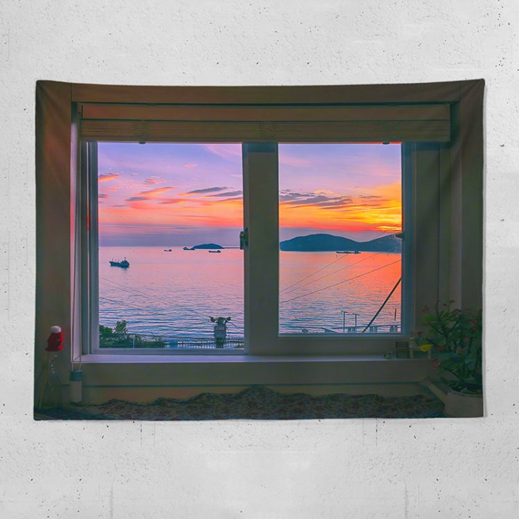 Sea View Window Background Cloth Fresh Bedroom Homestay Decoration Wall Cloth Tapestry, Size: 200x150cm