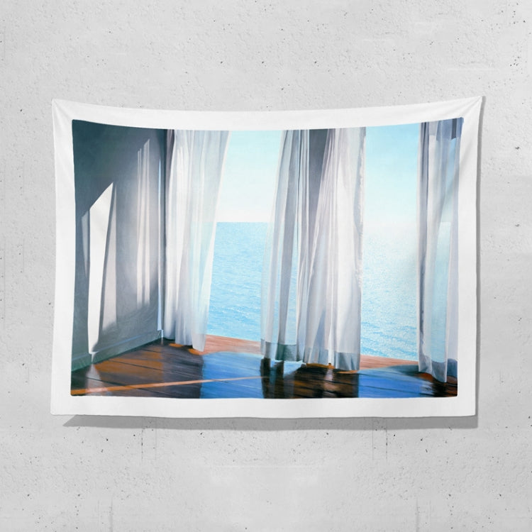 Sea View Window Background Cloth Fresh Bedroom Homestay Decoration Wall Cloth Tapestry, Size: 200x150cm