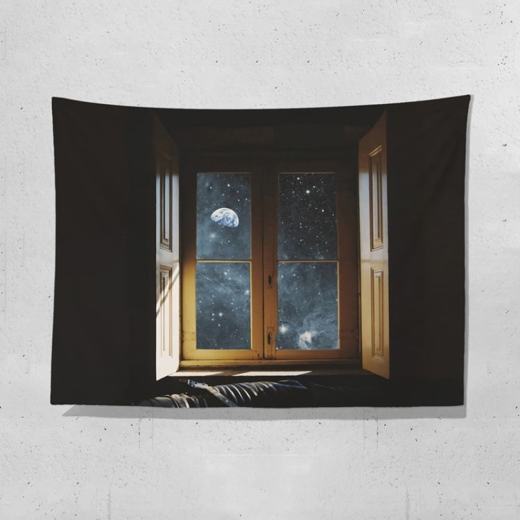 Sea View Window Background Cloth Fresh Bedroom Homestay Decoration Wall Cloth Tapestry, Size: 200x150cm