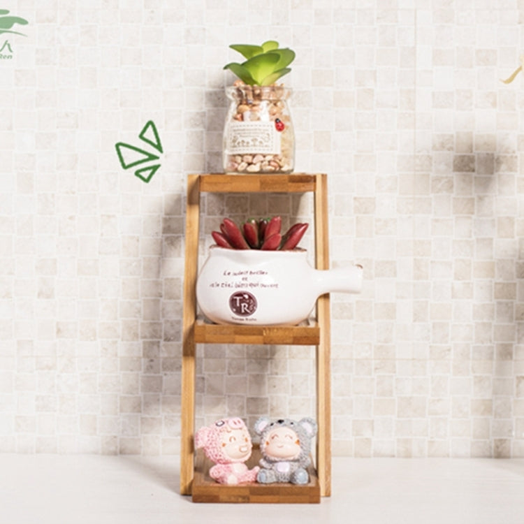 2 piece Plant Shelves Flower Display Stand Bamboo Display Stand Wood Shelf Storage Rack Outdoor Holder Flower Garden Rack Stand