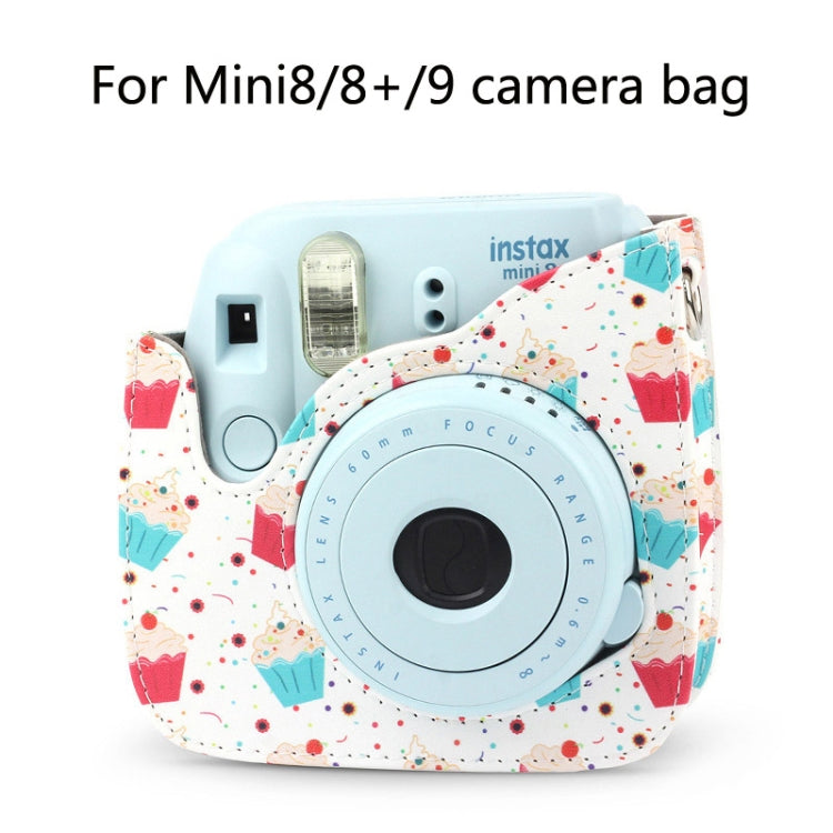 Full Body Camera PU Leather Case Bag with Strap for FUJIFILM instax mini 9 / mini 8+ / mini 8