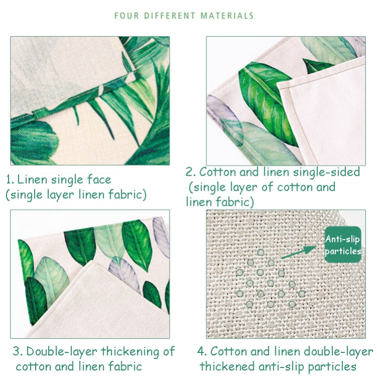 2 PCS Linen Single Side Mediterranean Simple Fresh Geometric Placemat Potholder Table Mat