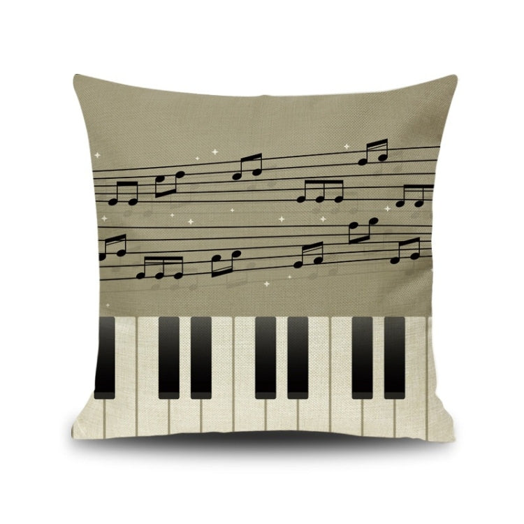 2 PCS Piano Note Digital Printed Linen Pillowcase Without Pillow Core, Size: 45x45cm