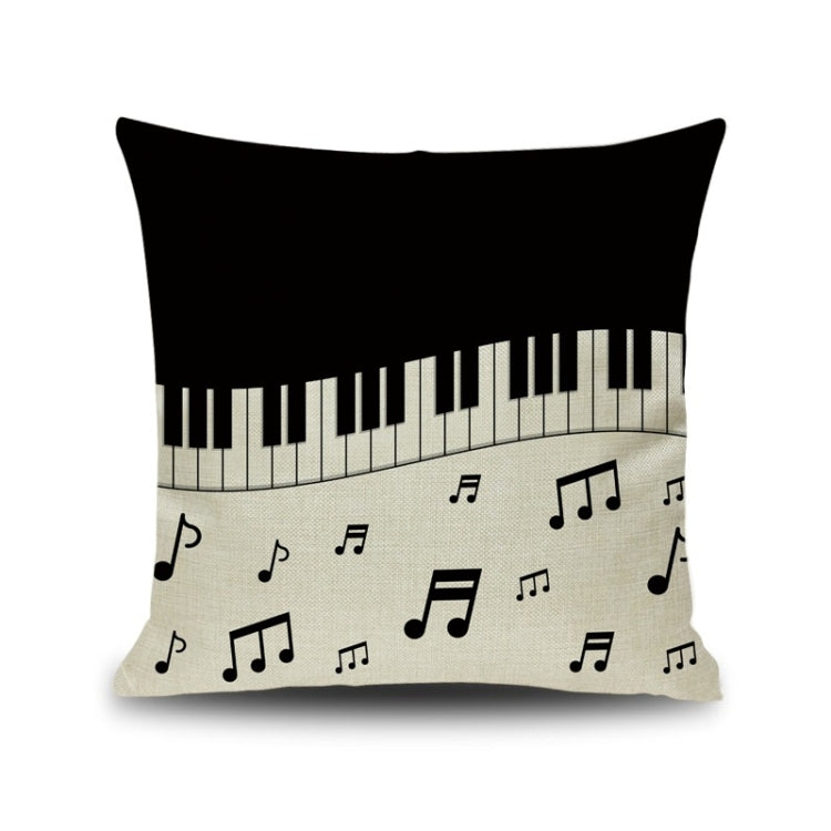 2 PCS Piano Note Digital Printed Linen Pillowcase Without Pillow Core, Size: 45x45cm