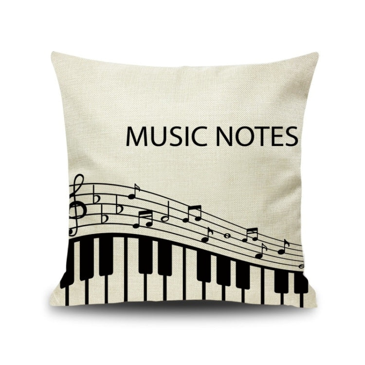 2 PCS Piano Note Digital Printed Linen Pillowcase Without Pillow Core, Size: 45x45cm