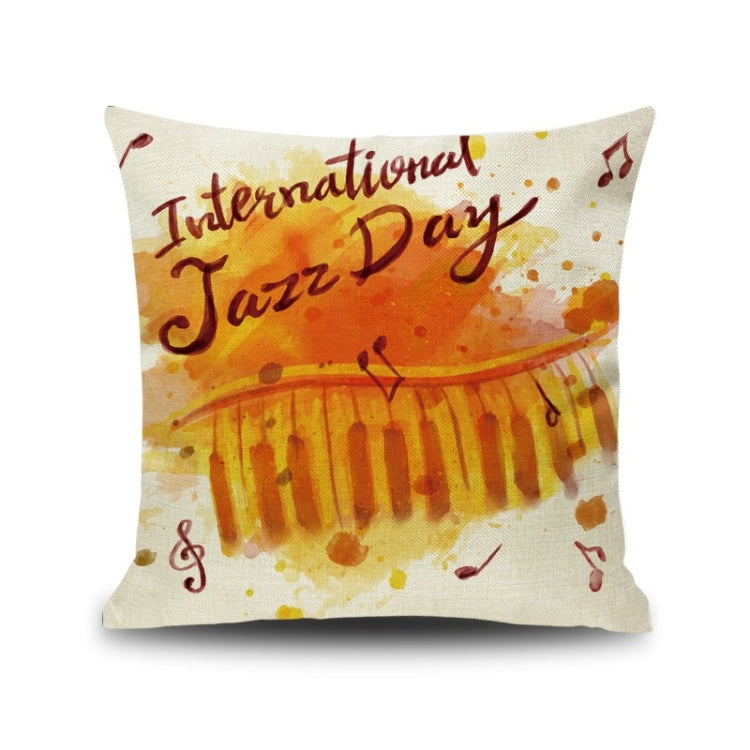 2 PCS Piano Note Digital Printed Linen Pillowcase Without Pillow Core, Size: 45x45cm