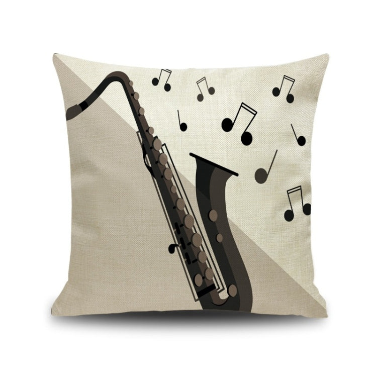 2 PCS Piano Note Digital Printed Linen Pillowcase Without Pillow Core, Size: 45x45cm
