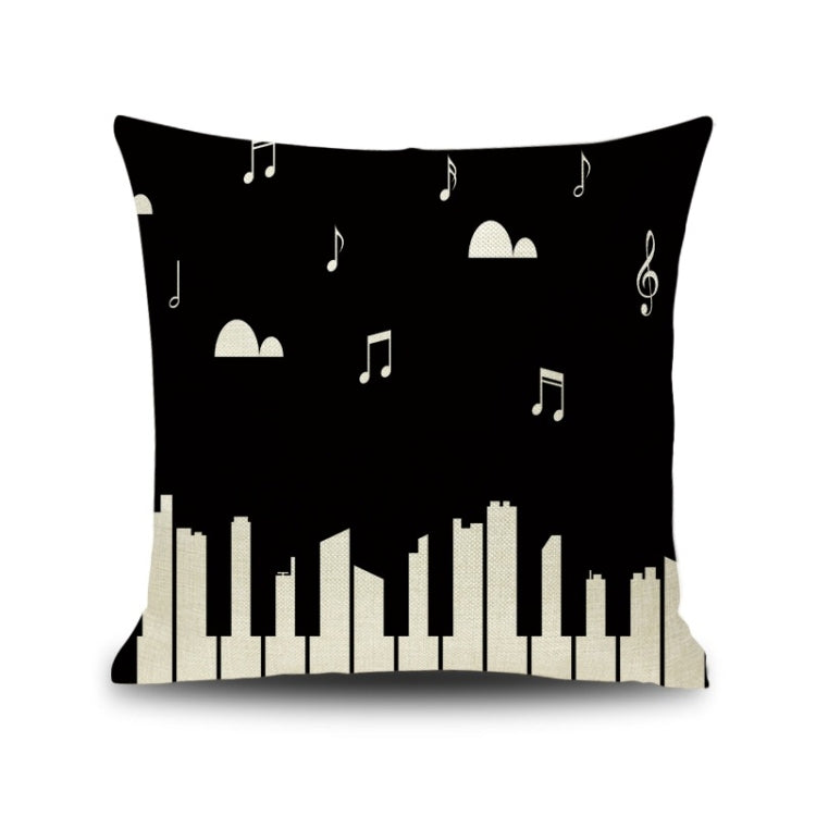 2 PCS Piano Note Digital Printed Linen Pillowcase Without Pillow Core, Size: 45x45cm