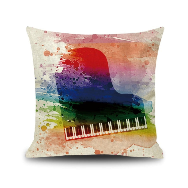 2 PCS Piano Note Digital Printed Linen Pillowcase Without Pillow Core, Size: 45x45cm