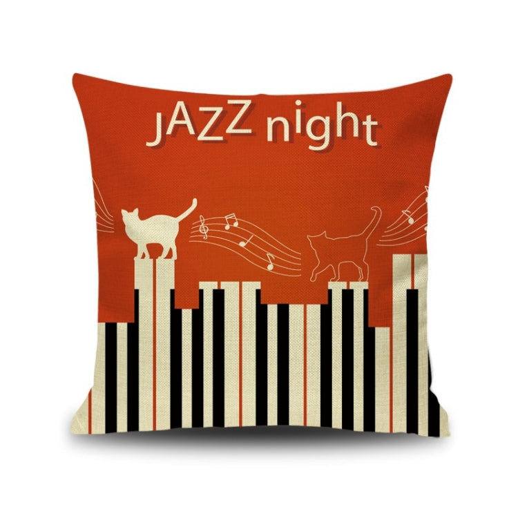 2 PCS Piano Note Digital Printed Linen Pillowcase Without Pillow Core, Size: 45x45cm