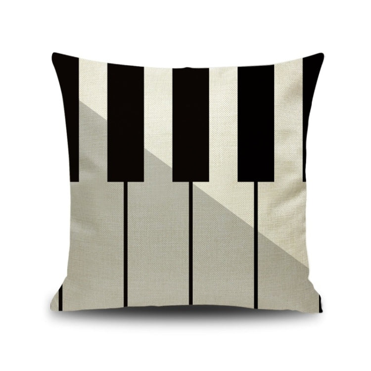 2 PCS Piano Note Digital Printed Linen Pillowcase Without Pillow Core, Size: 45x45cm