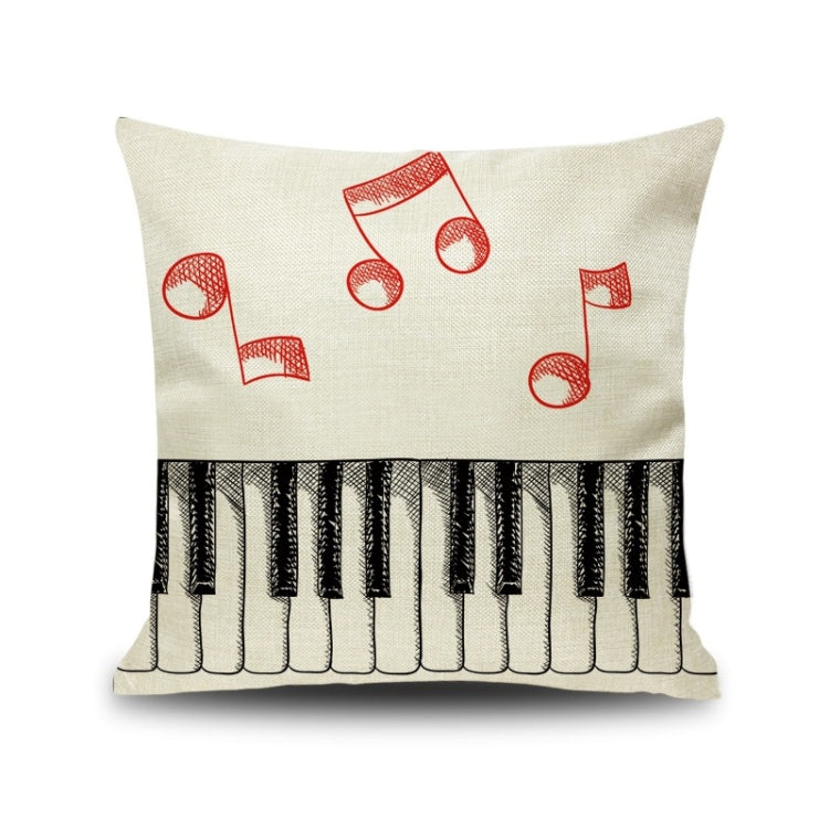 2 PCS Piano Note Digital Printed Linen Pillowcase Without Pillow Core, Size: 45x45cm
