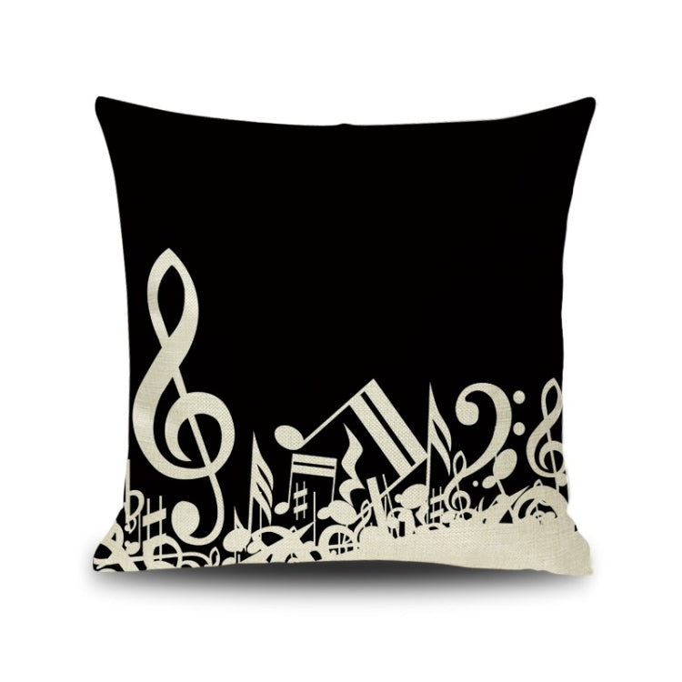 2 PCS Piano Note Digital Printed Linen Pillowcase Without Pillow Core, Size: 45x45cm