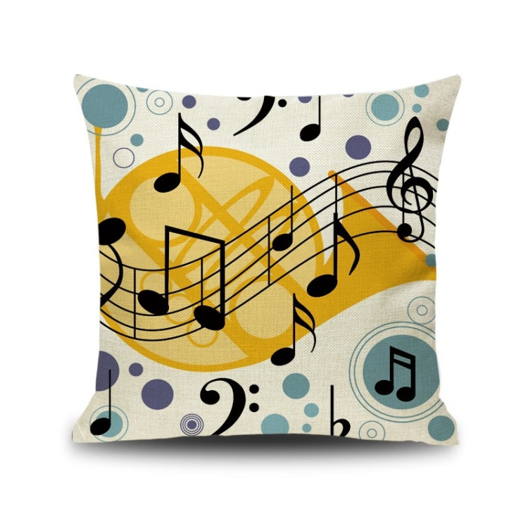 2 PCS Piano Note Digital Printed Linen Pillowcase Without Pillow Core, Size: 45x45cm