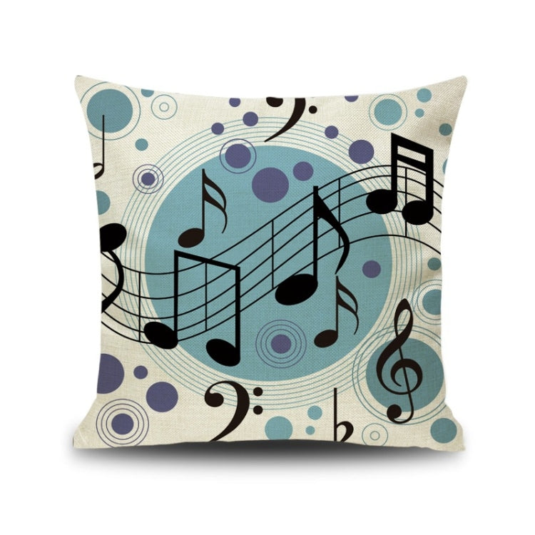 2 PCS Piano Note Digital Printed Linen Pillowcase Without Pillow Core, Size: 45x45cm