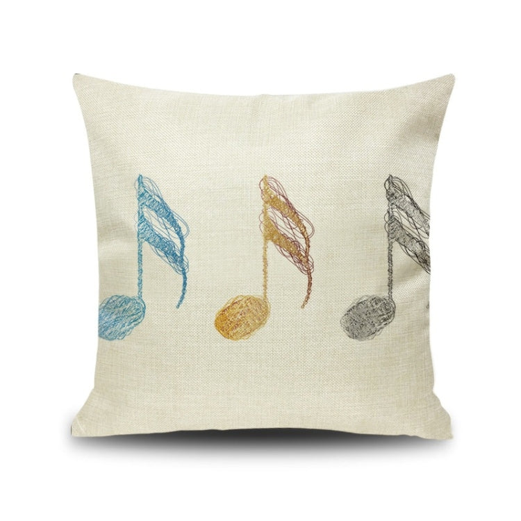 2 PCS Piano Note Digital Printed Linen Pillowcase Without Pillow Core, Size: 45x45cm