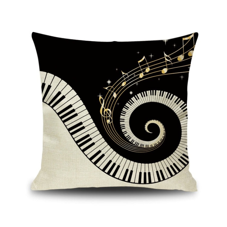 2 PCS Piano Note Digital Printed Linen Pillowcase Without Pillow Core, Size: 45x45cm