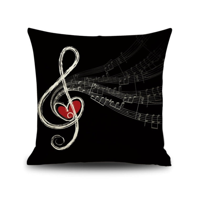 2 PCS Piano Note Digital Printed Linen Pillowcase Without Pillow Core, Size: 45x45cm