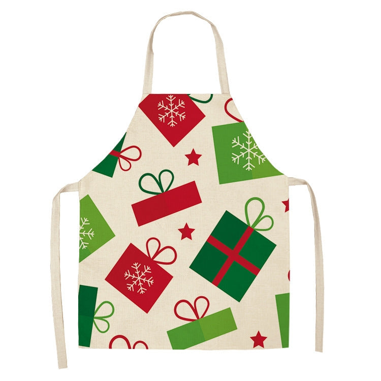 Fabric Linen Cleaning Apron Christmas Party Decoration Apron, Size: 68x55cm