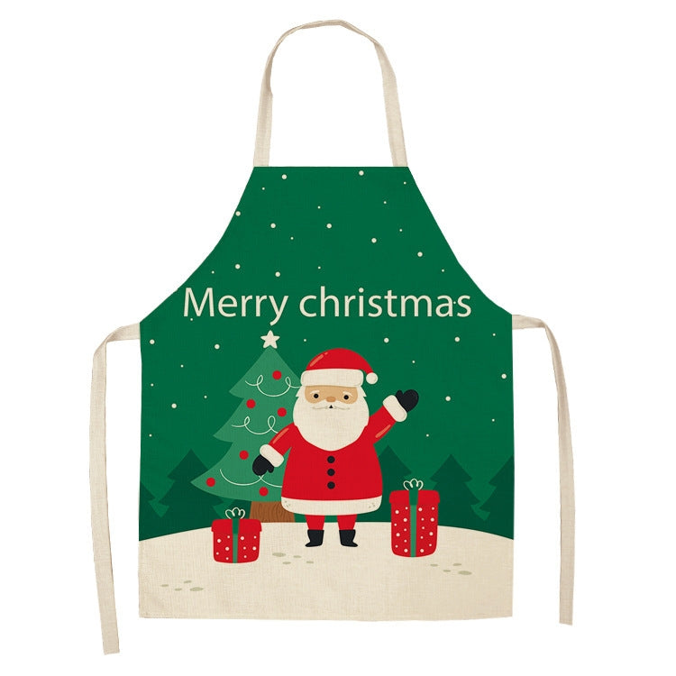 Fabric Linen Cleaning Apron Christmas Party Decoration Apron, Size: 68x55cm