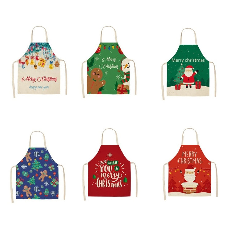 Fabric Linen Cleaning Apron Christmas Party Decoration Apron, Size: 68x55cm