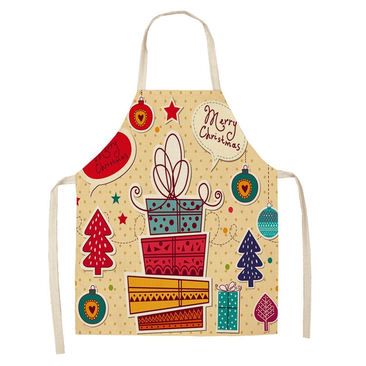 Fabric Linen Cleaning Apron Christmas Party Decoration Apron, Size: 68x55cm