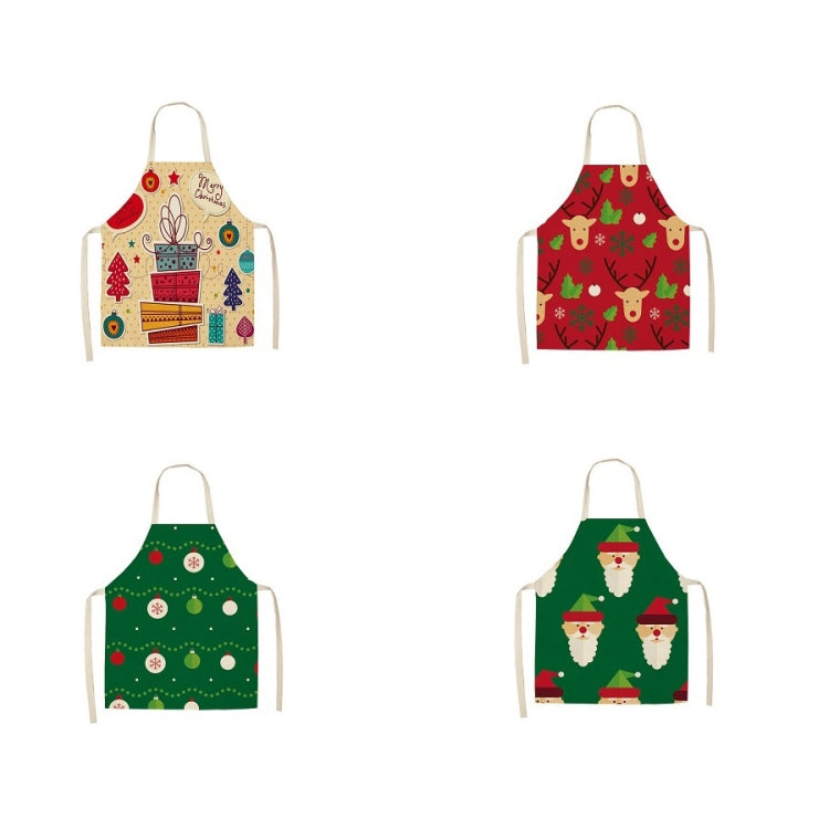 Fabric Linen Cleaning Apron Christmas Party Decoration Apron, Size: 68x55cm