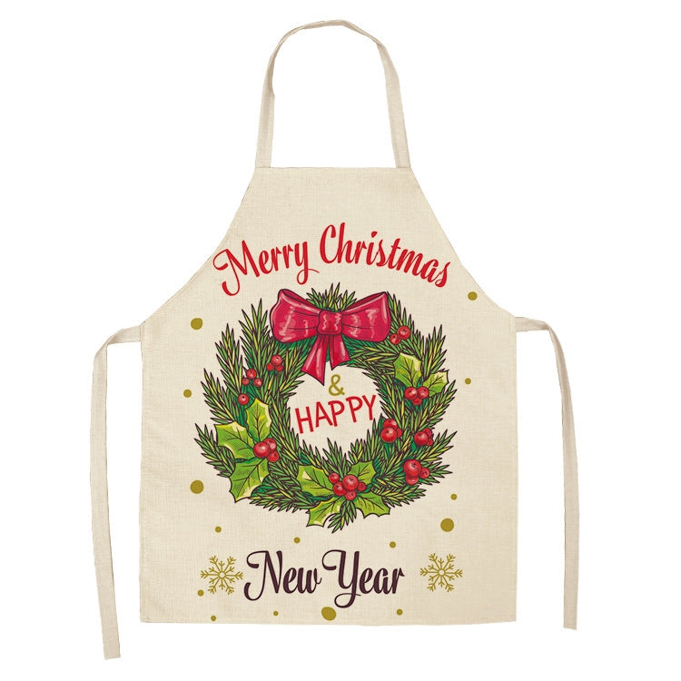 Fabric Linen Cleaning Apron Christmas Party Decoration Apron, Size: 68x55cm