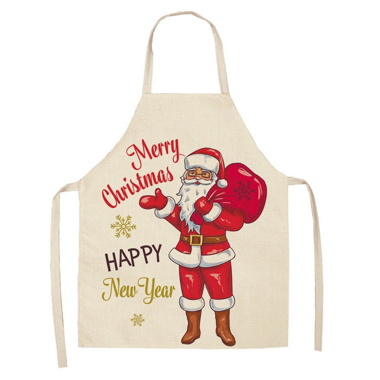 Fabric Linen Cleaning Apron Christmas Party Decoration Apron, Size: 68x55cm