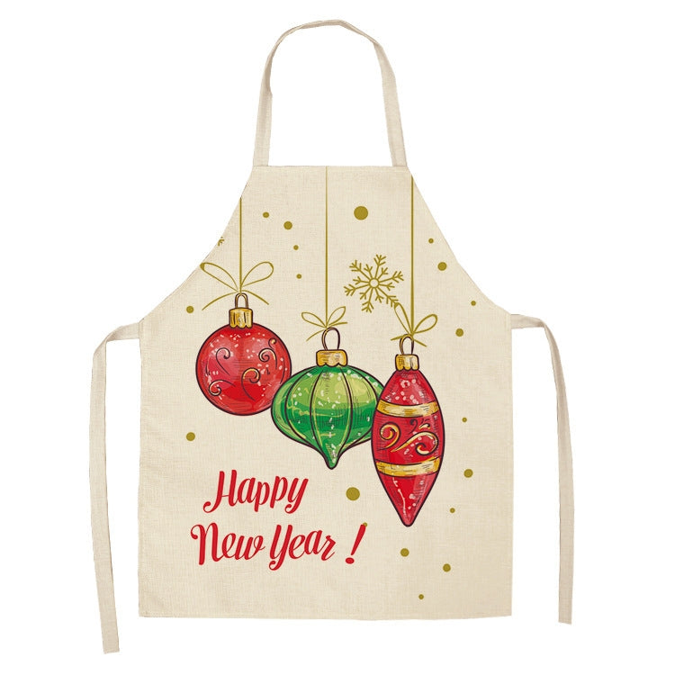 Fabric Linen Cleaning Apron Christmas Party Decoration Apron, Size: 68x55cm