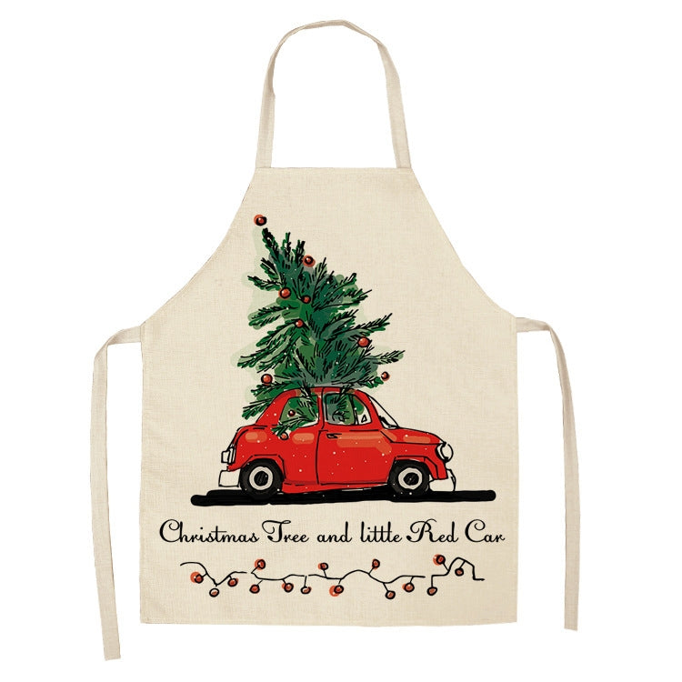 Fabric Linen Cleaning Apron Christmas Party Decoration Apron, Size: 68x55cm