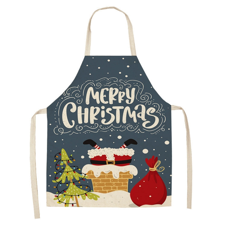Fabric Linen Cleaning Apron Christmas Party Decoration Apron, Size: 68x55cm