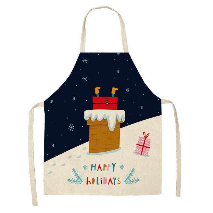 Fabric Linen Cleaning Apron Christmas Party Decoration Apron, Size: 68x55cm