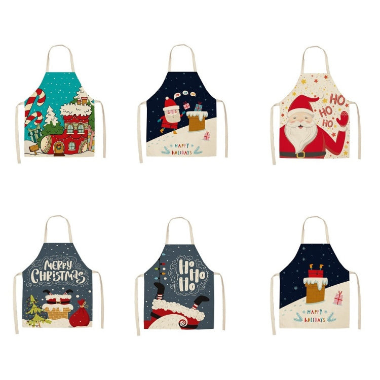 Fabric Linen Cleaning Apron Christmas Party Decoration Apron, Size: 68x55cm
